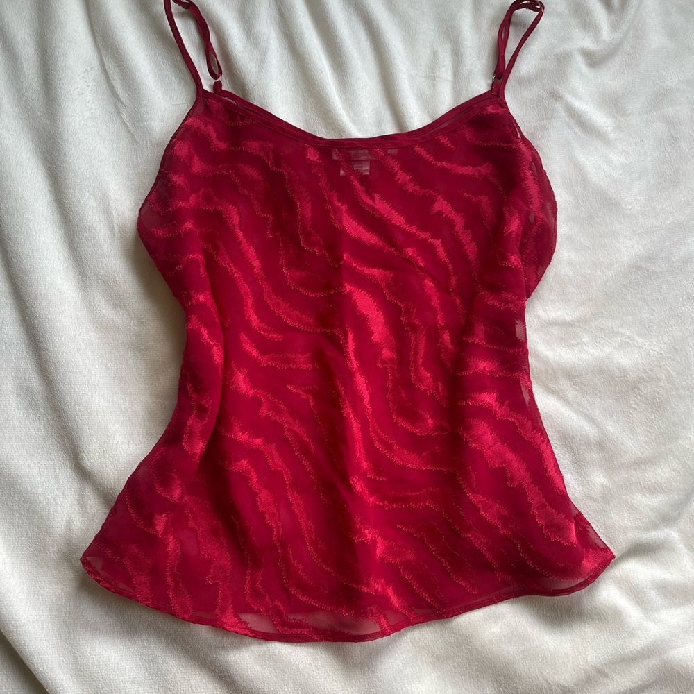 Vintage Elegant Red Camisole Top